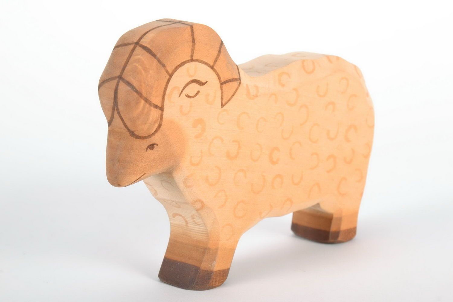Figurine mouton faite main Statuette design en bois Décoration d'intérieur photo 1