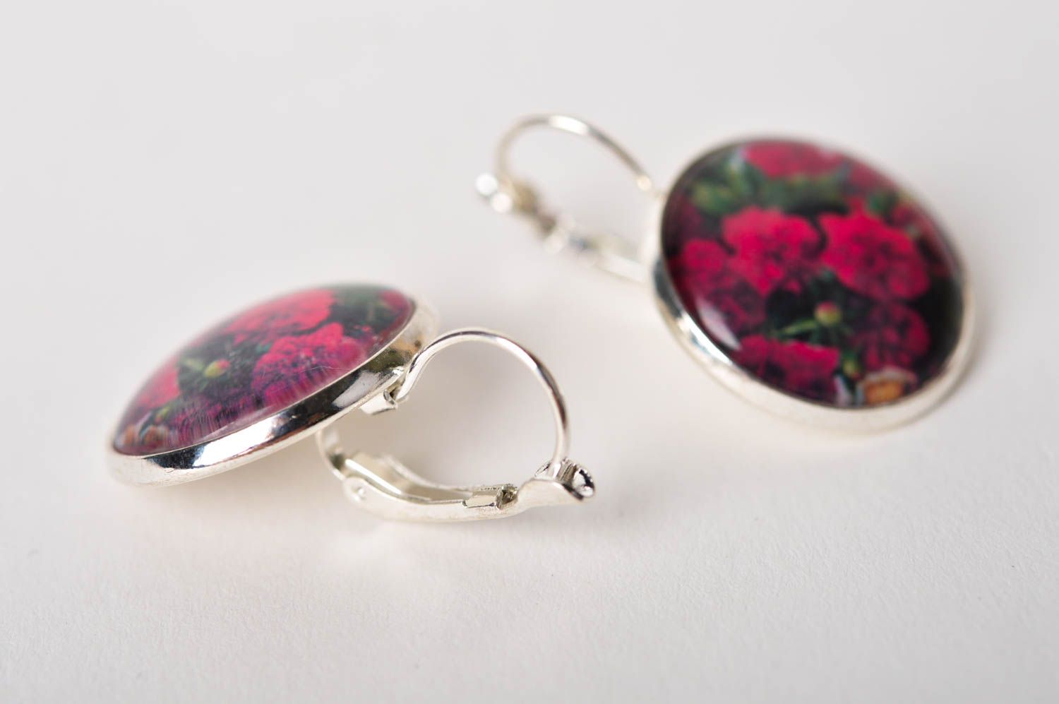 Handmade designer round earrings stylish cute jewelry metal earrings gift photo 2