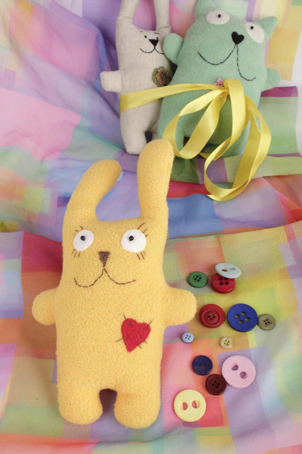 Kuscheltier Stoff handmade Stofftier Hase Kinder Spielsache Geschenk für Kind foto 1