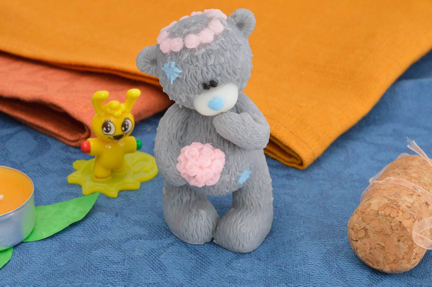 Мыло ручной работы натуральная косметика медведица с цветами натуральное мыло фото 1