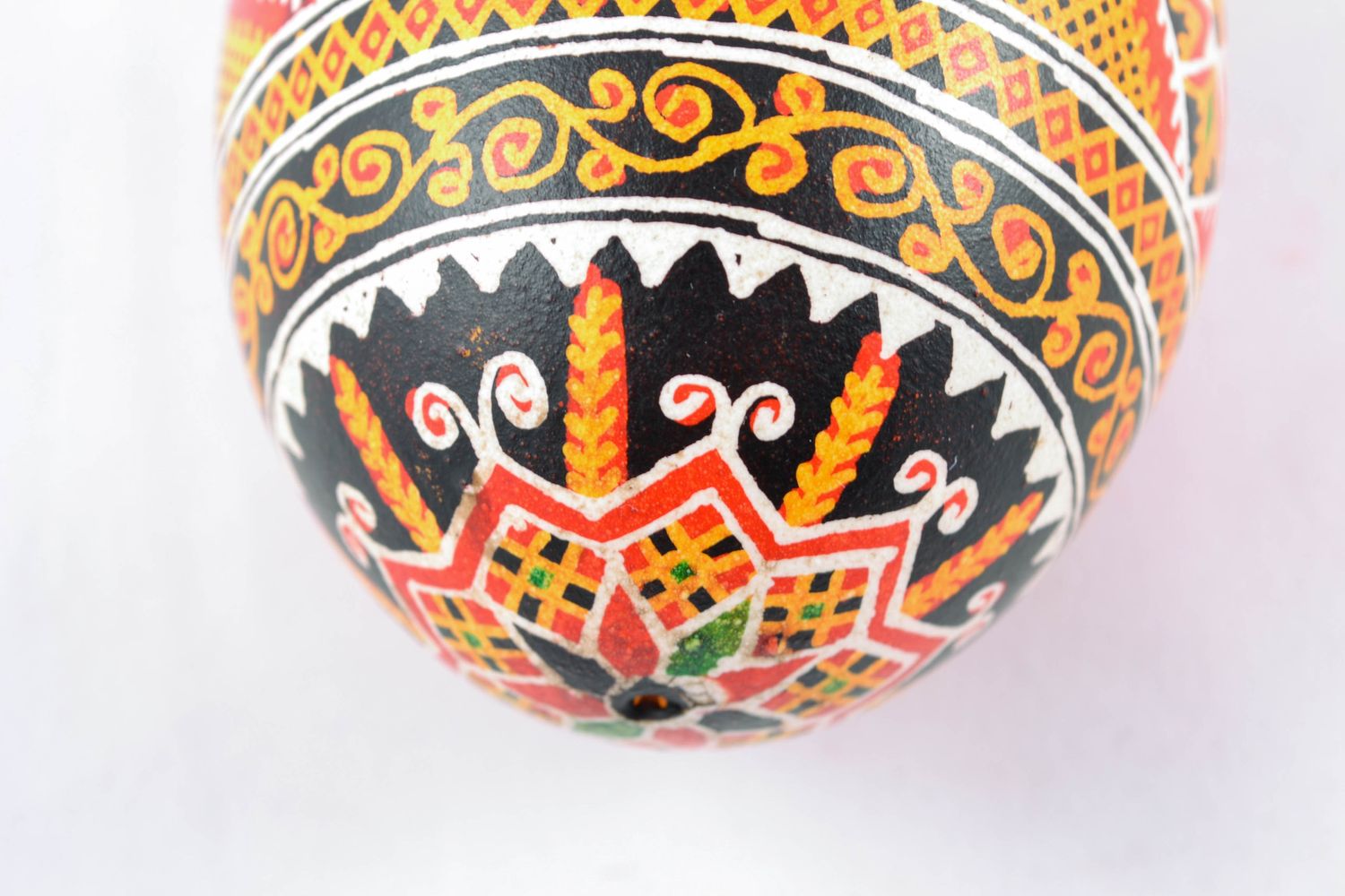 Handmade painted goose egg with deers photo 5