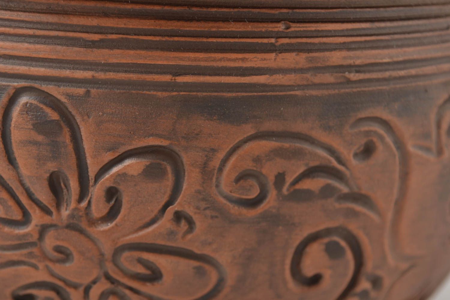 Topf aus Ton handgefertigt Deko für Küche originell Keramik Geschirr interessant foto 4