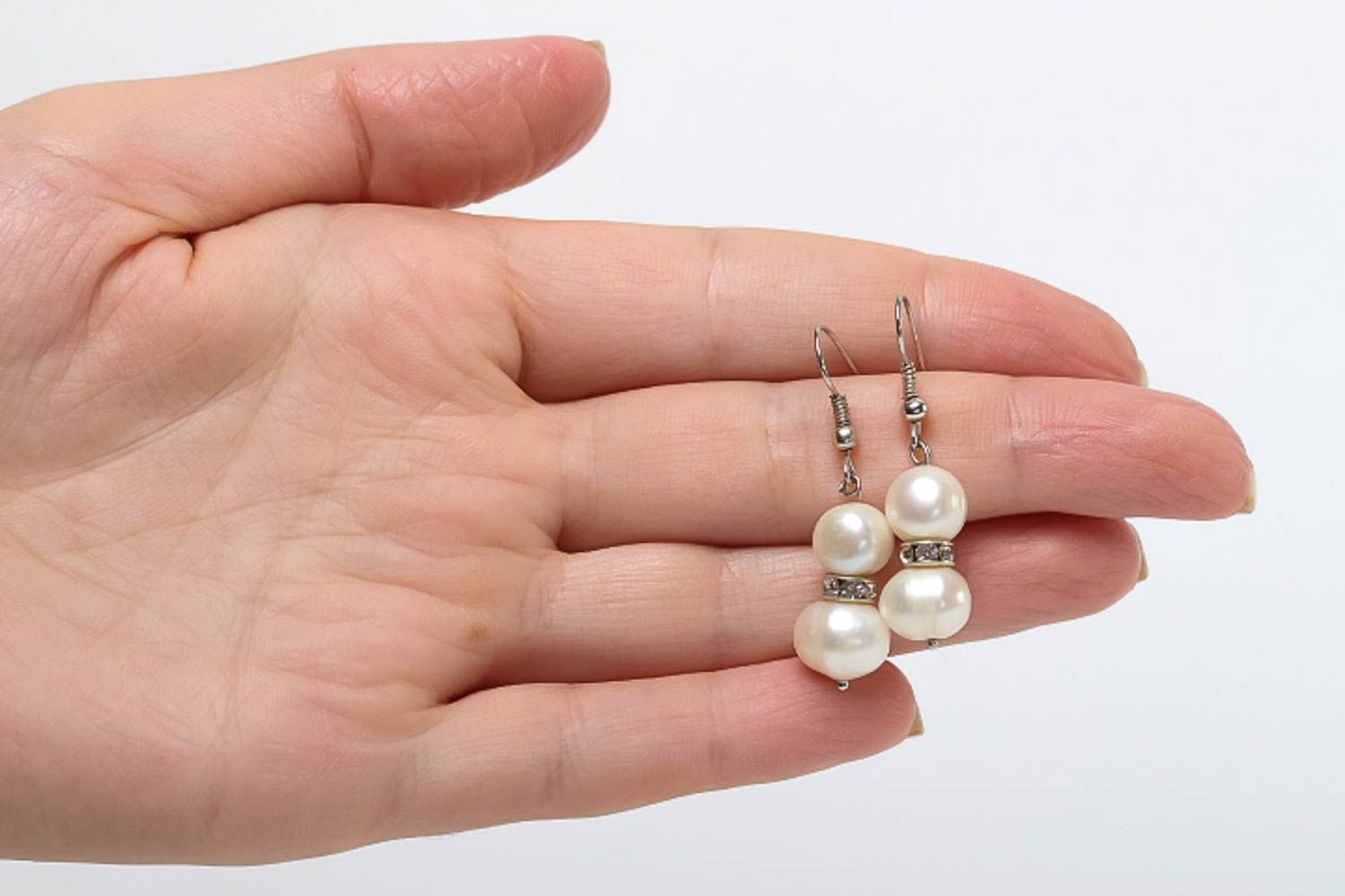 Pendientes originales con perlas elegantes bisutería artesanal regalo para mujer foto 5