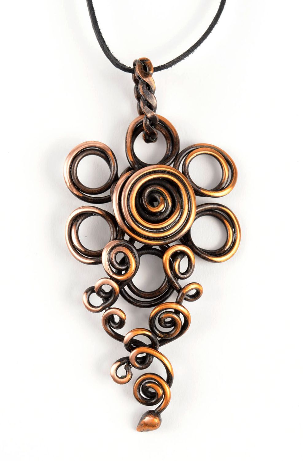 Handmade pendant unusual pendant copper jewelry gift ideas designer accessory photo 1