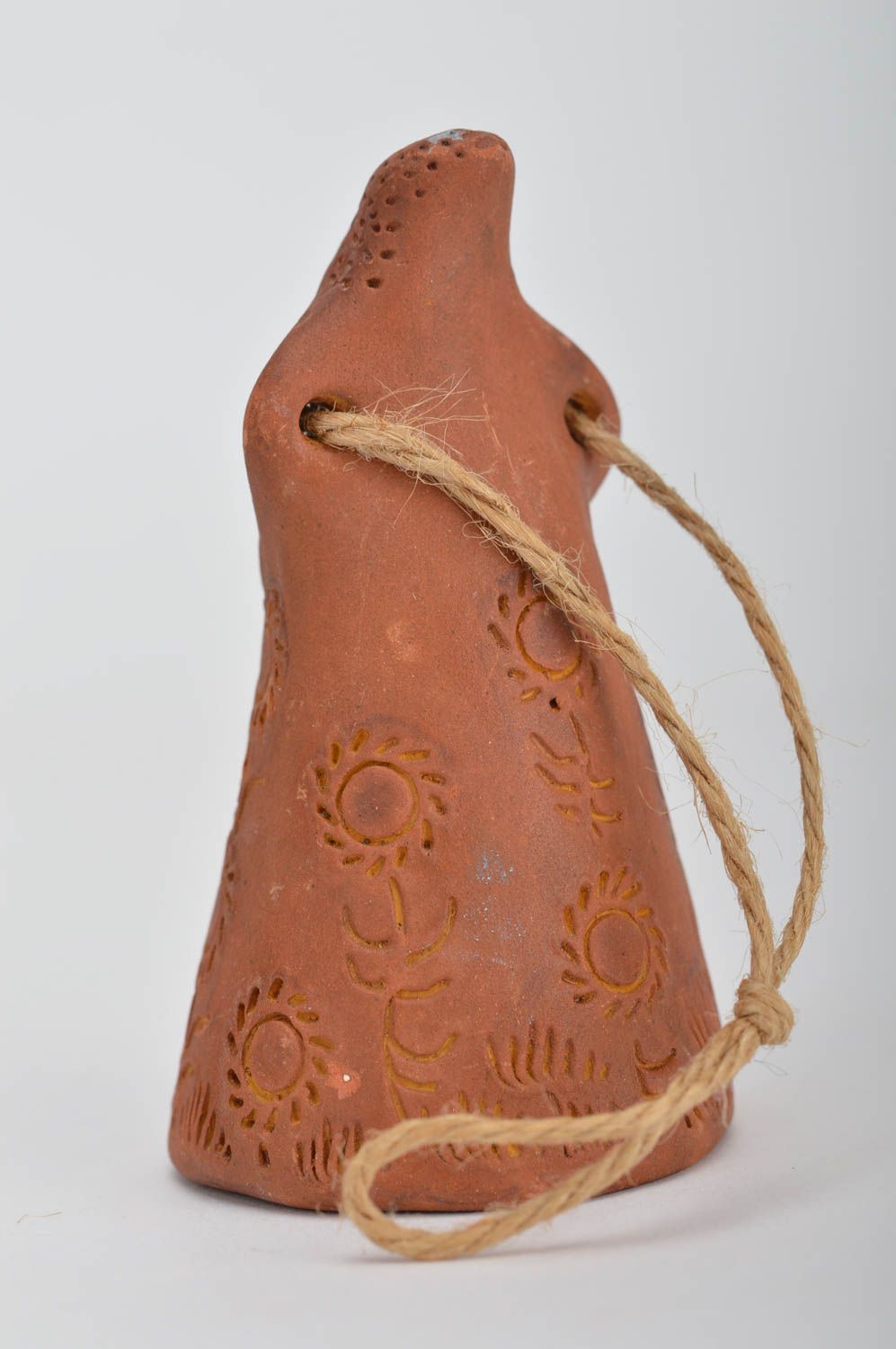 Campana de cerámica original étnica hecha a mano elemento decorativo pastor foto 5