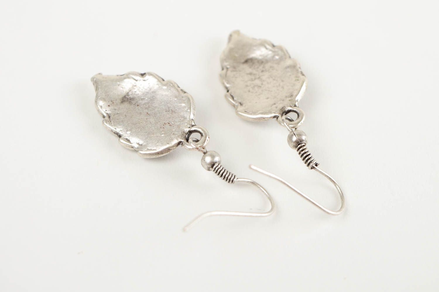 Long leaves earrings metal accessories woman designer fashion gift idea photo 5