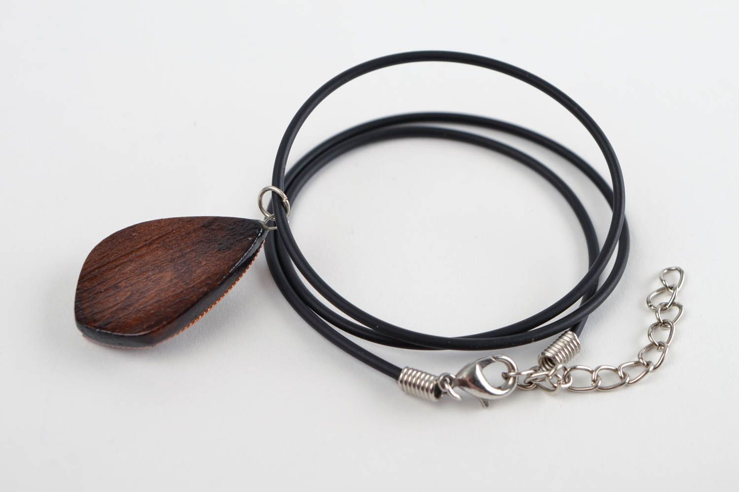 Handmade jewelry necklace designer unique wooden eco-friendly pendant for woman photo 5