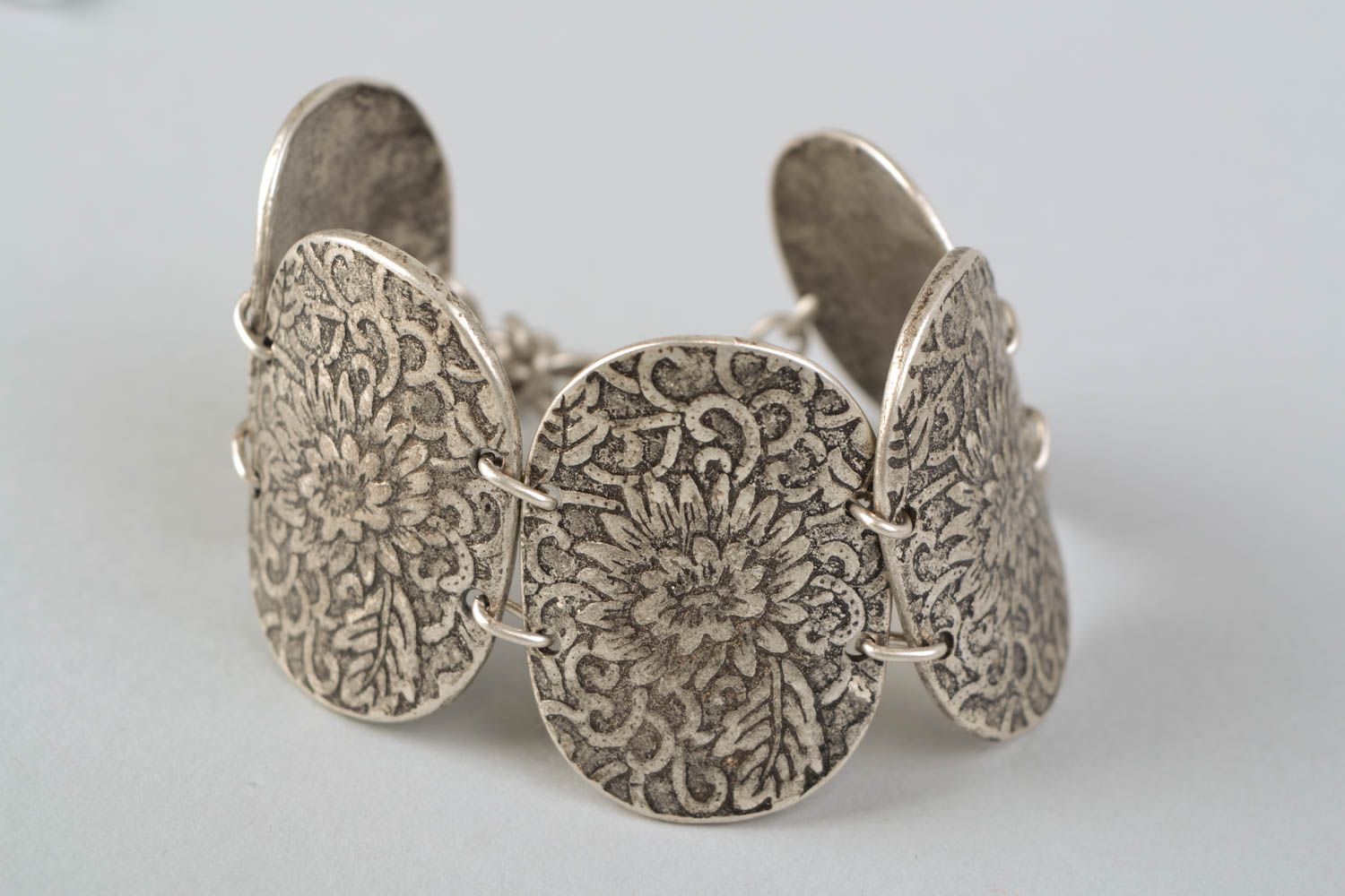 Large bracelet en métal de style ethnique fait main original pour femme photo 5
