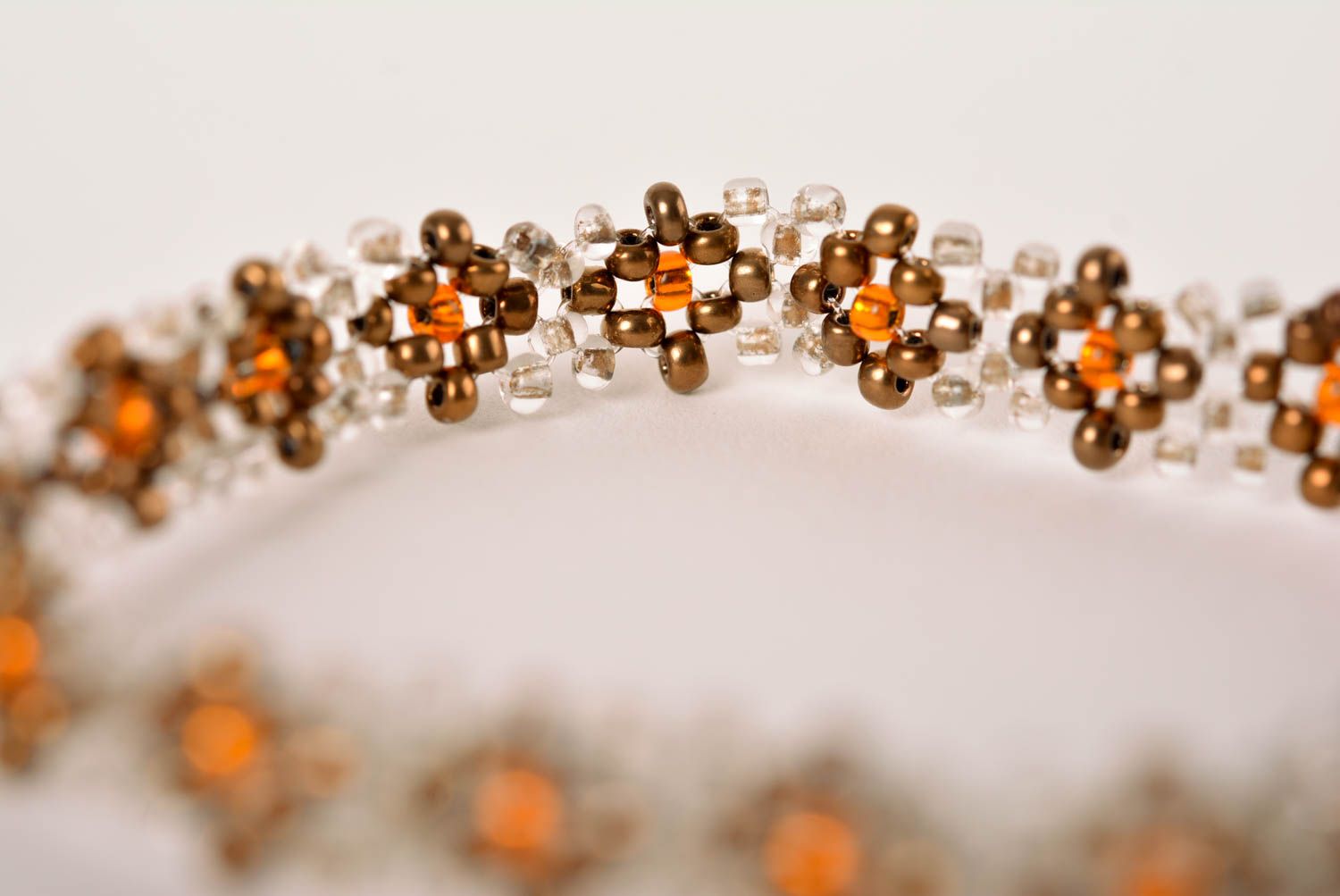 Bracelet en perles de rocaille Bijou fait main ornementé fin Cadeau pour ado photo 5