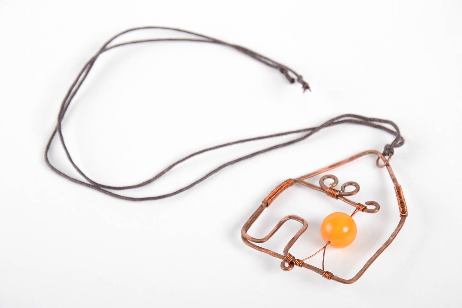Unusual cute pendant handmade beautiful accessory metal designer jewelry photo 5