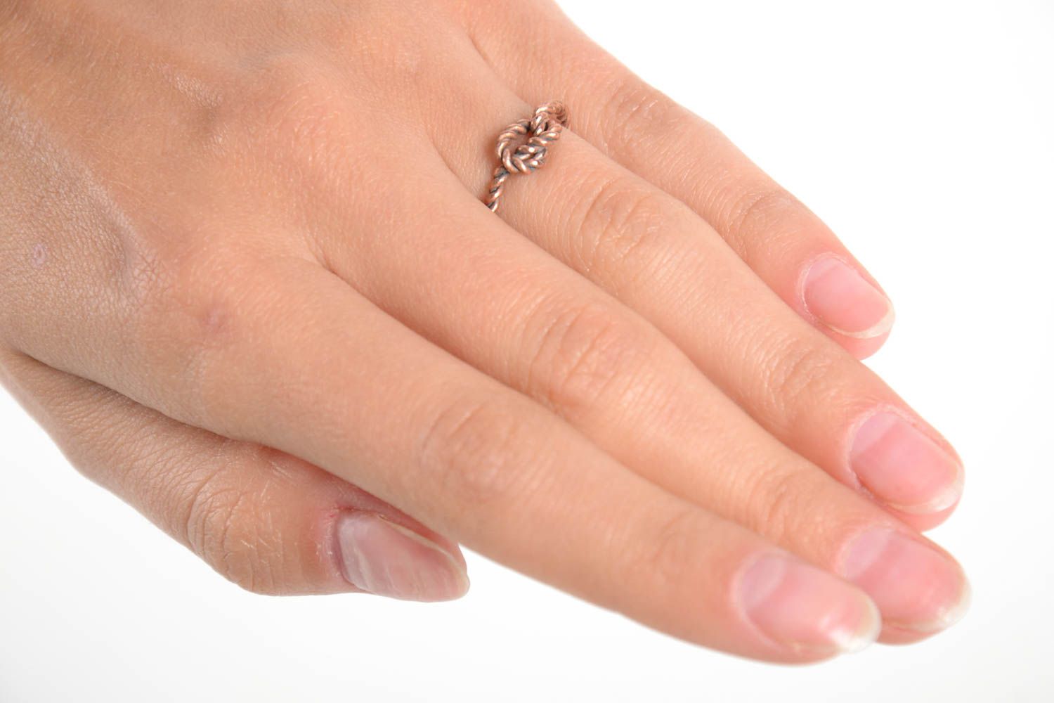 Необычное кольцо ручной работы женское кольцо и медной проволоки красивое кольцо фото 2