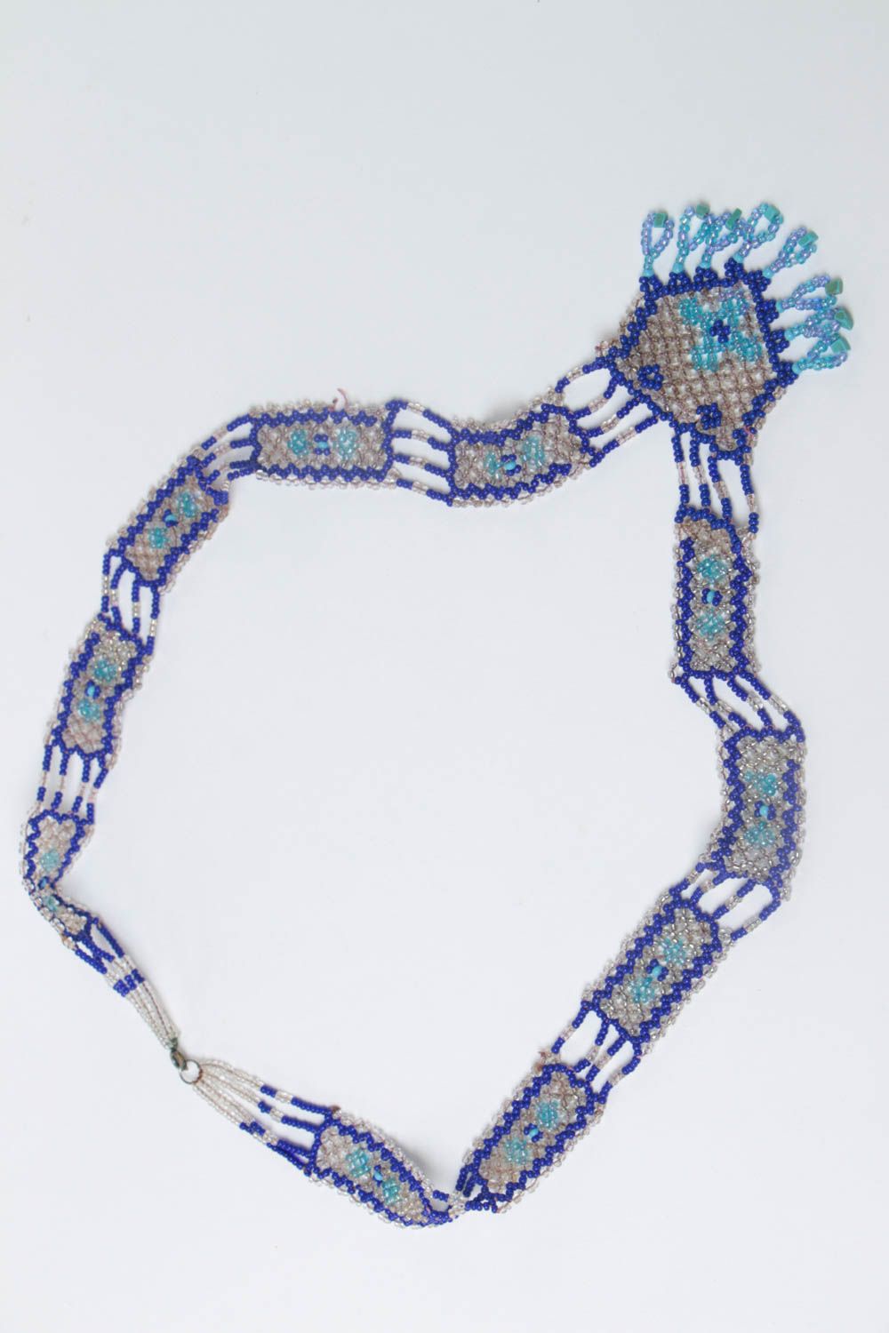 Этническое украшение ручной работы гердан из бисера ожерелье из бисера фото 2