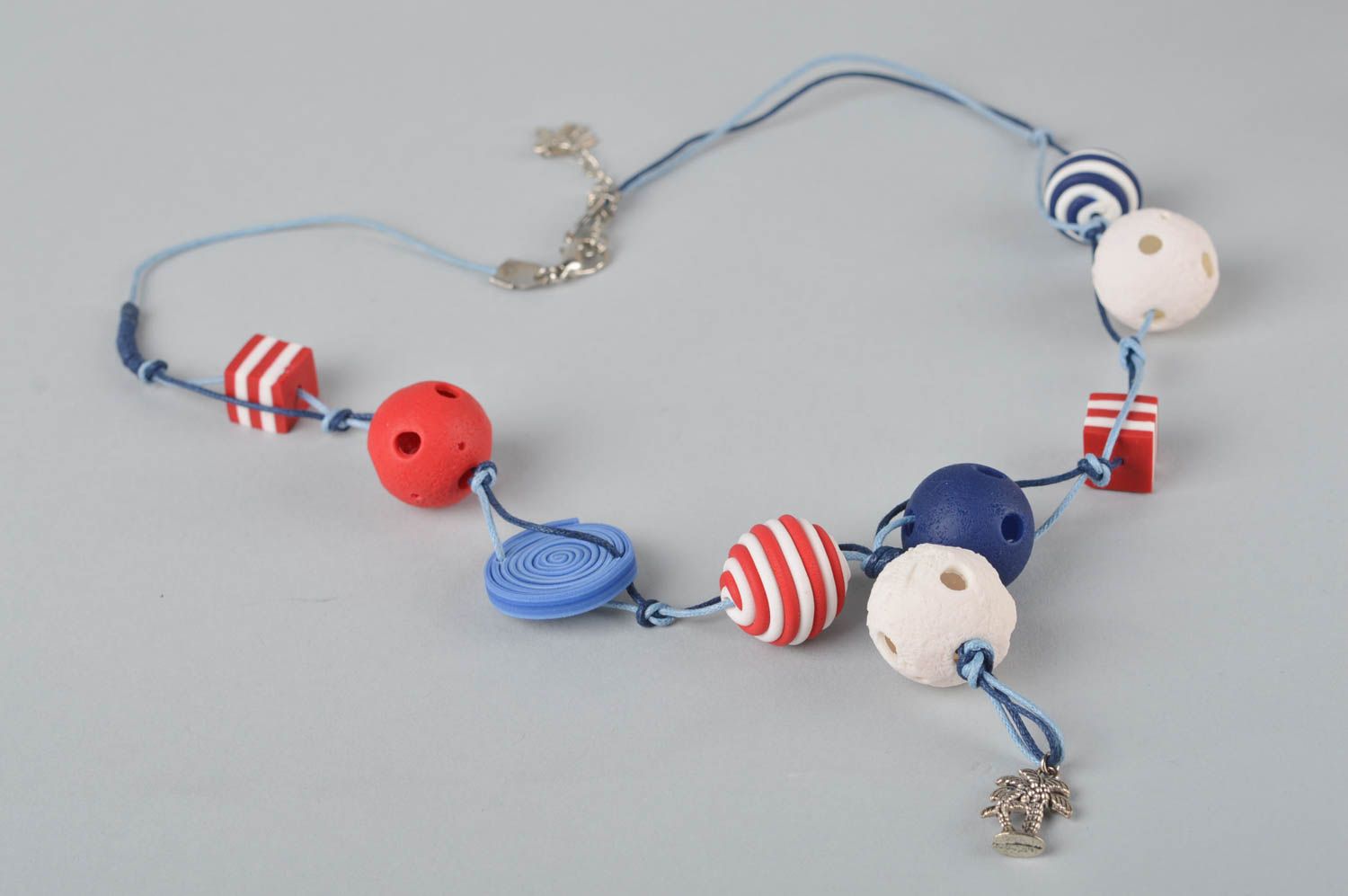 Handmade polymer clay necklace beaded plastic necklace plastic accessories photo 2