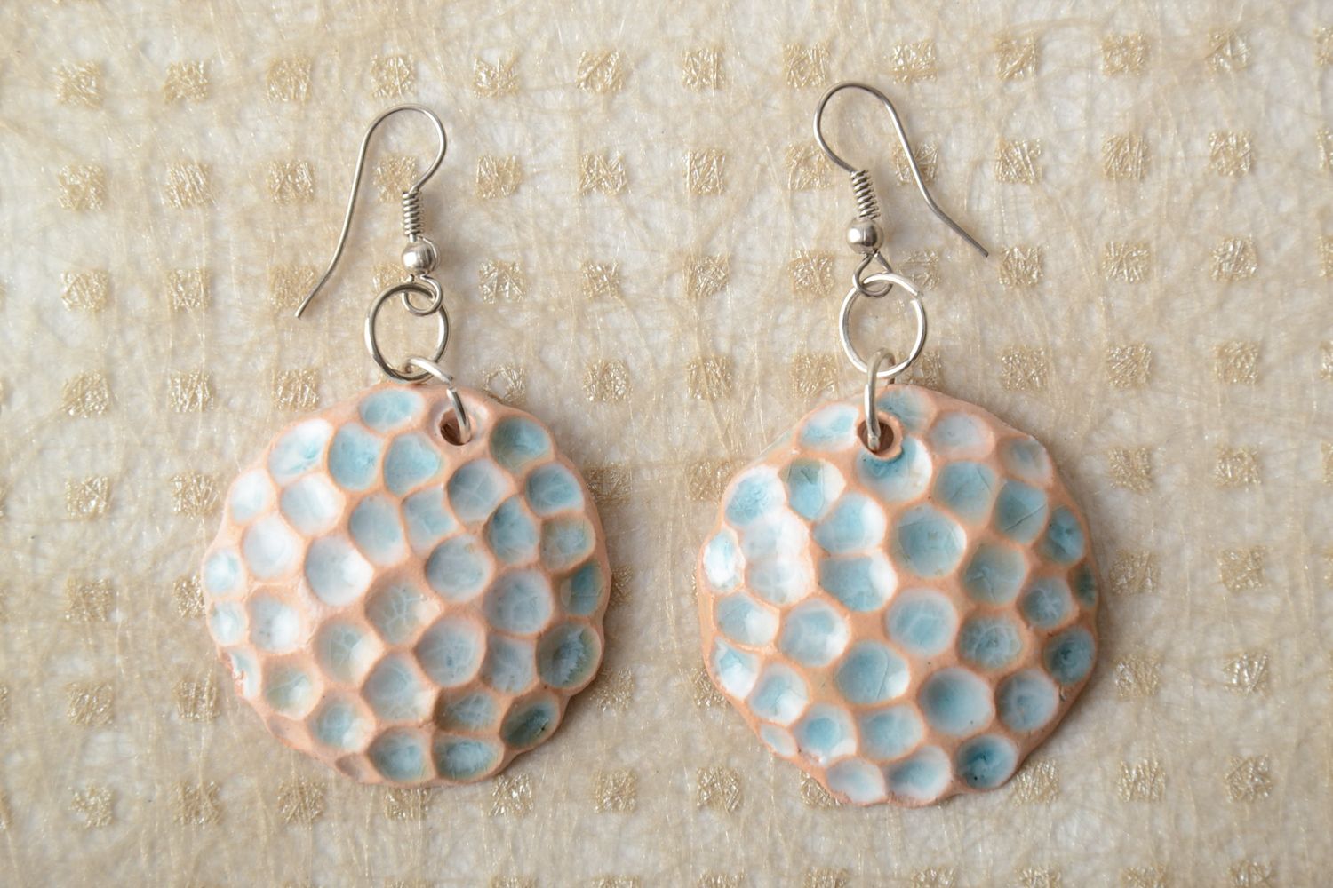 Color enamel clay earrings photo 1