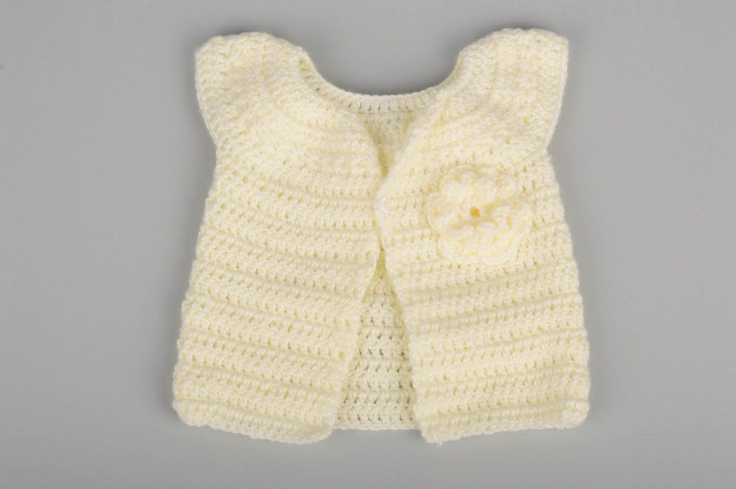 Handmade crocheted vest stylish unusual children clothes beautiful vest photo 1