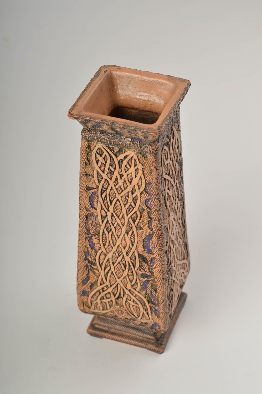 7 inches brown handmade Roman-style décor vase 0,6 lb photo 2