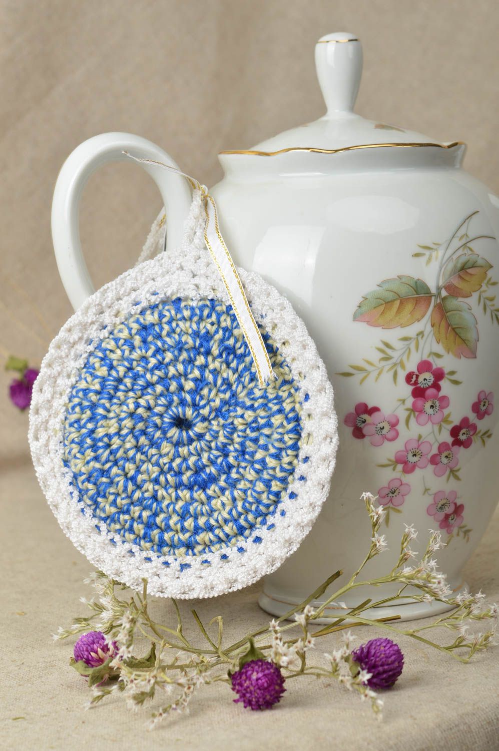 Beautiful handmade crochet pot holder crochet potholder kitchen utensils photo 1