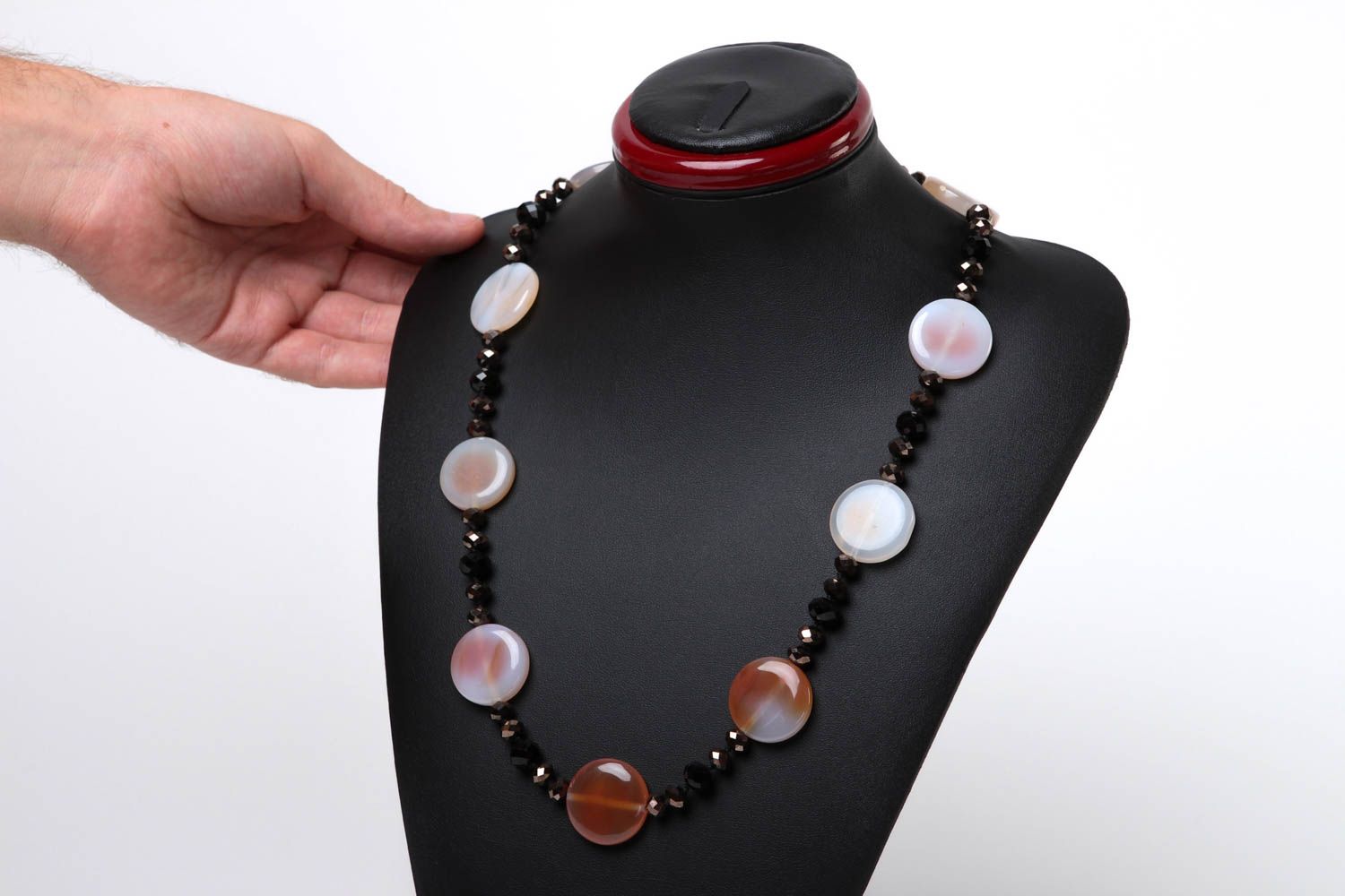 Damen Halskette handgeschaffen Modeschmuck Halskette originell Perlen Schmuck foto 5
