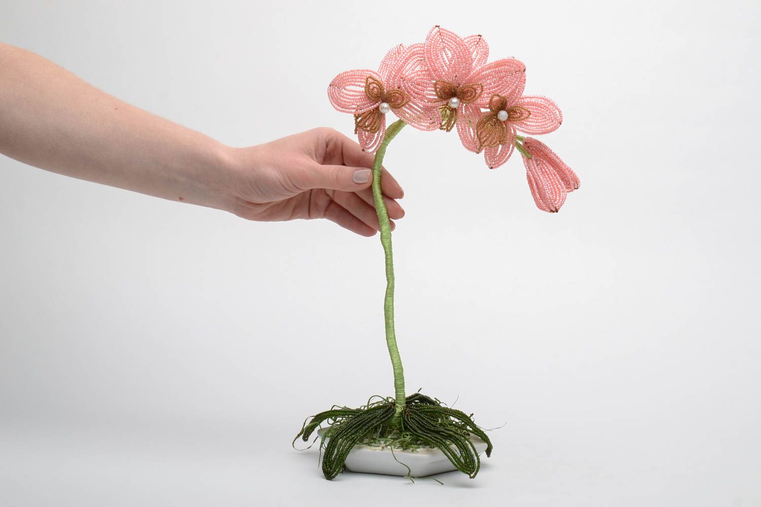 Орхидея из бисера фото 2