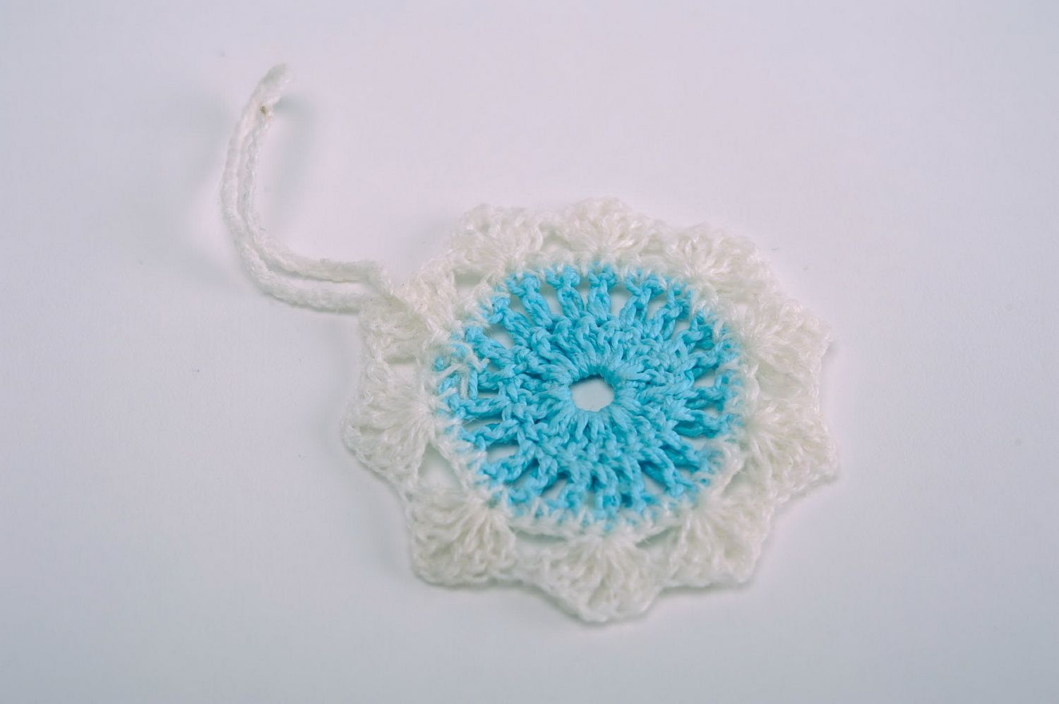 Crocheted New Year's decoration Snowflake photo 3