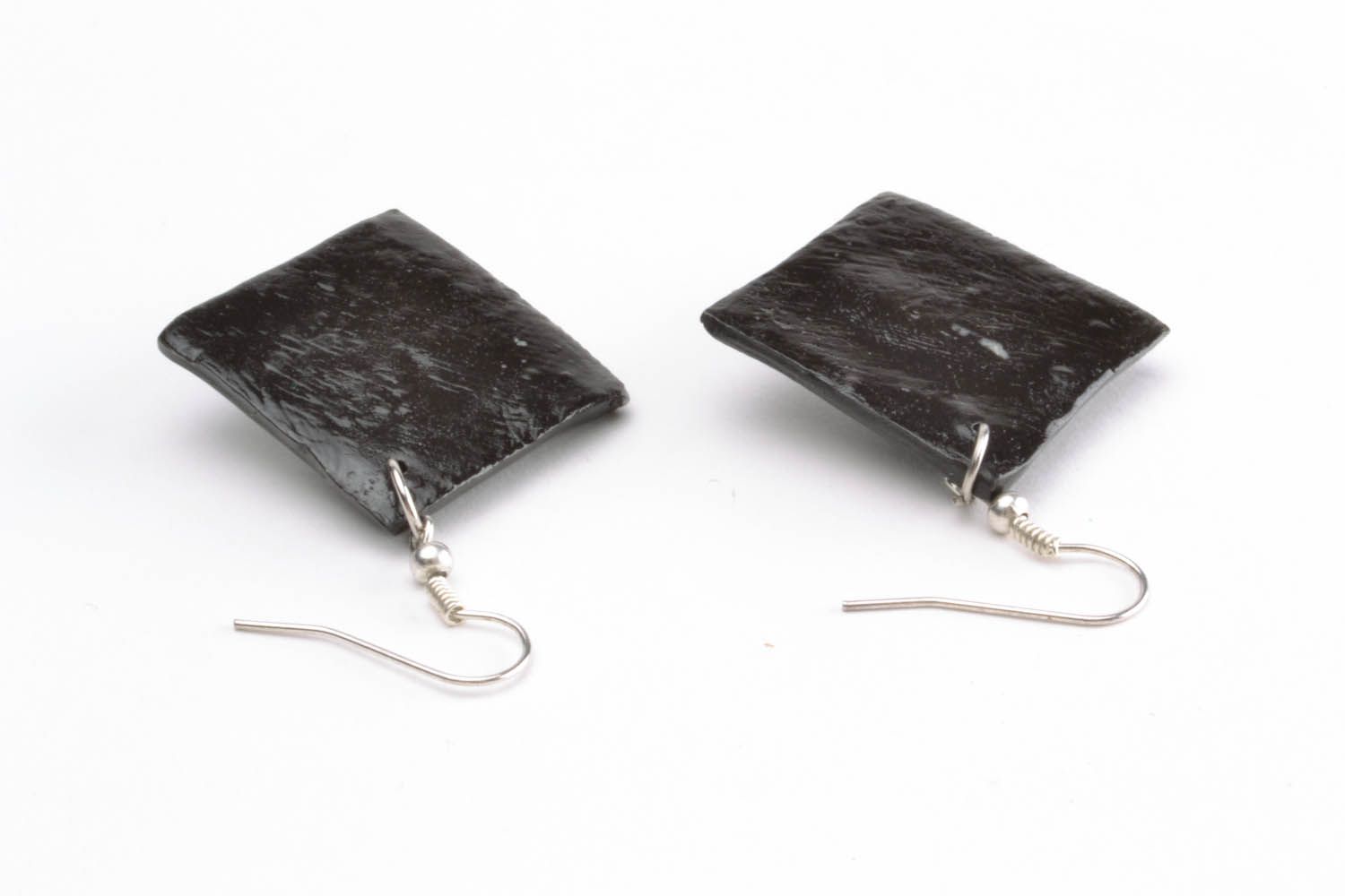 Earrings with square pendants photo 4