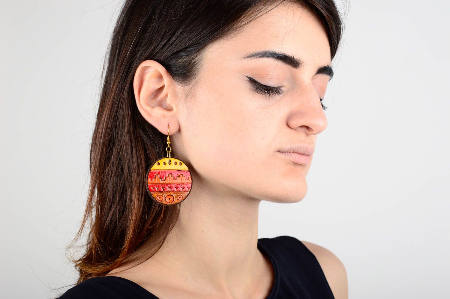 Unusual handmade clay earrings ceramic earrings fashion accessories for girls photo 5