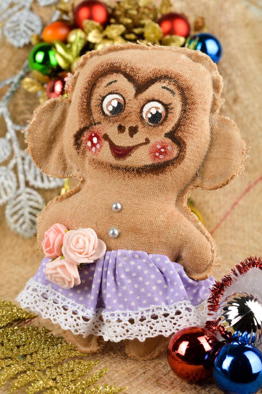 Geschenk für Kinder Plüsch Affe handmade Stoff Kuscheltier für Haus Interieur  foto 1
