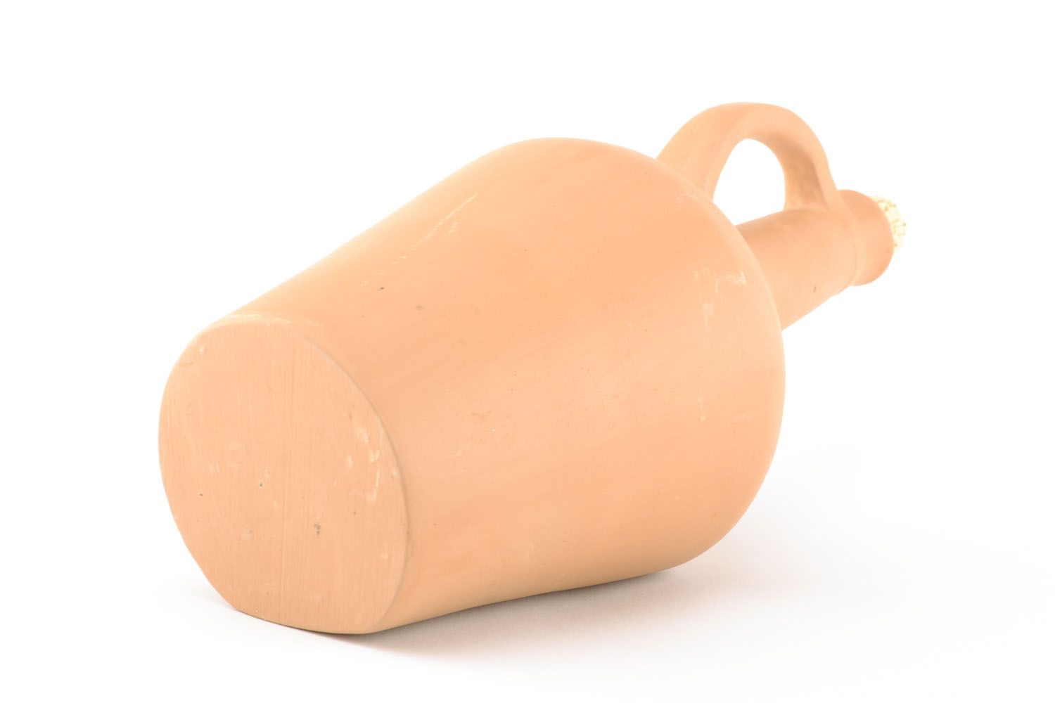 60 oz 10 inches terracotta bottle shape ceramic wine carafe with handle and lid 2,2 lb photo 5