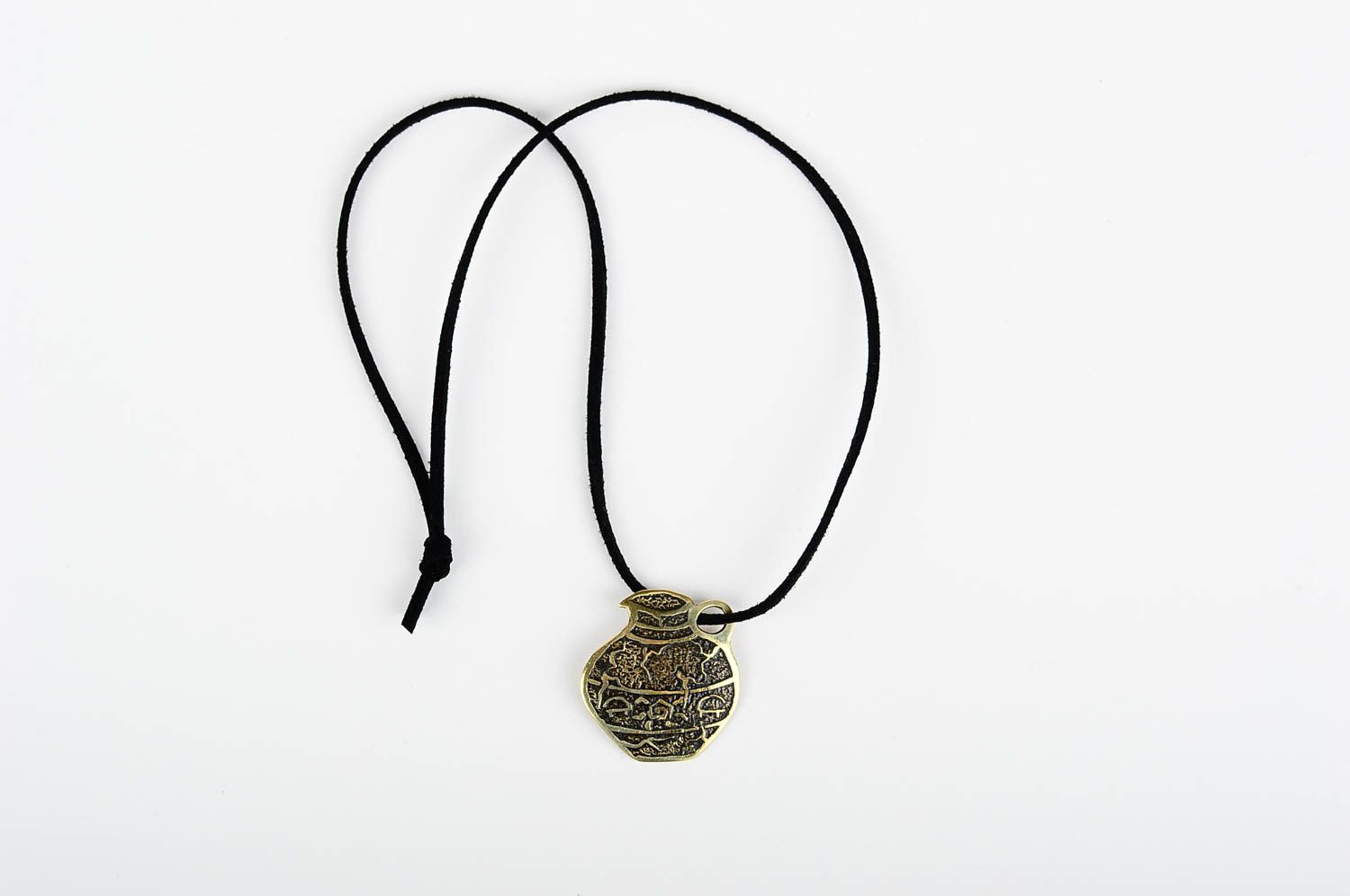 Handmade pendant unusual jewelry designer accessory brass pendant for girls photo 2