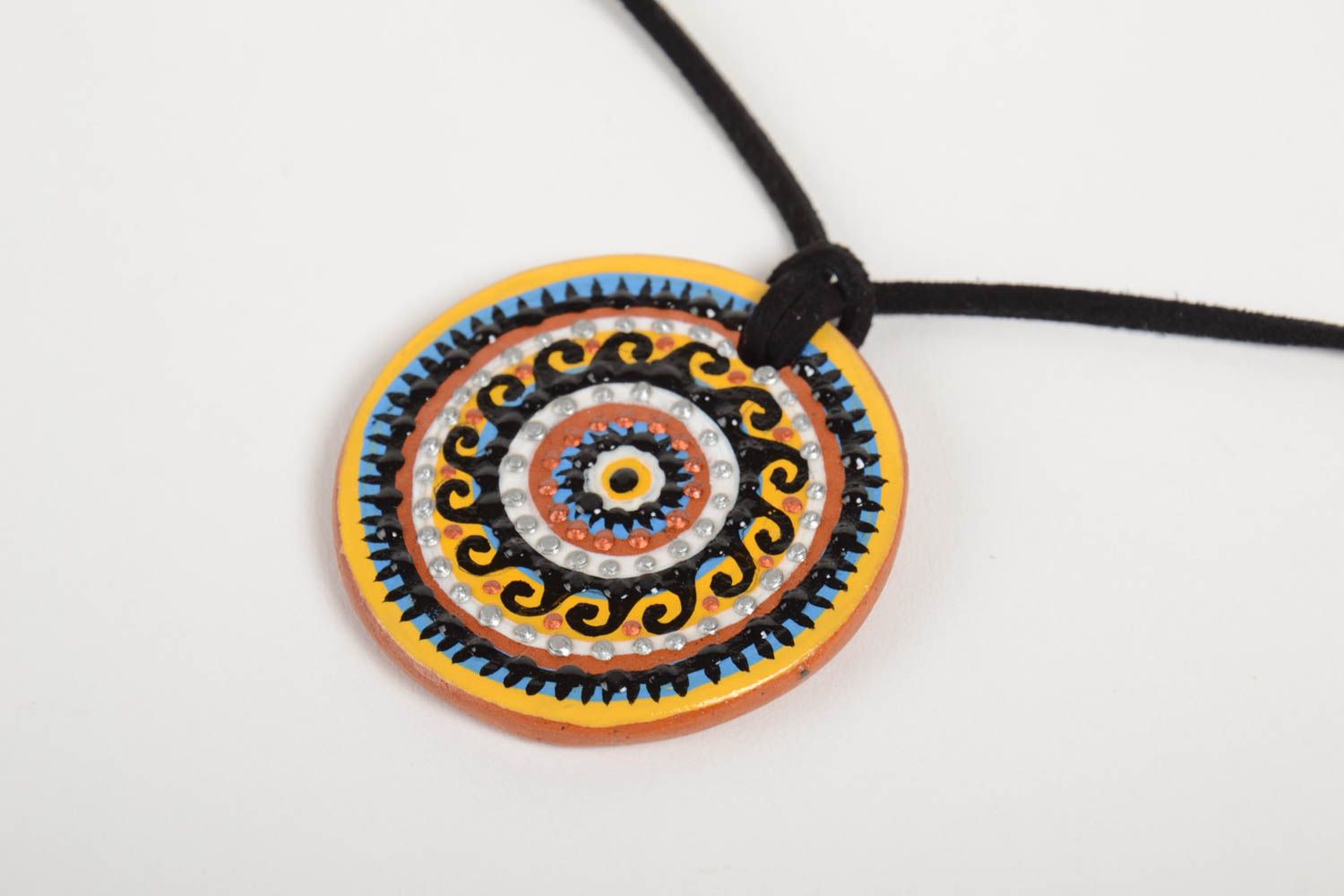 Handmade necklace ceramic jewelry ethnic jewelry pendant necklace gifts for girl photo 5