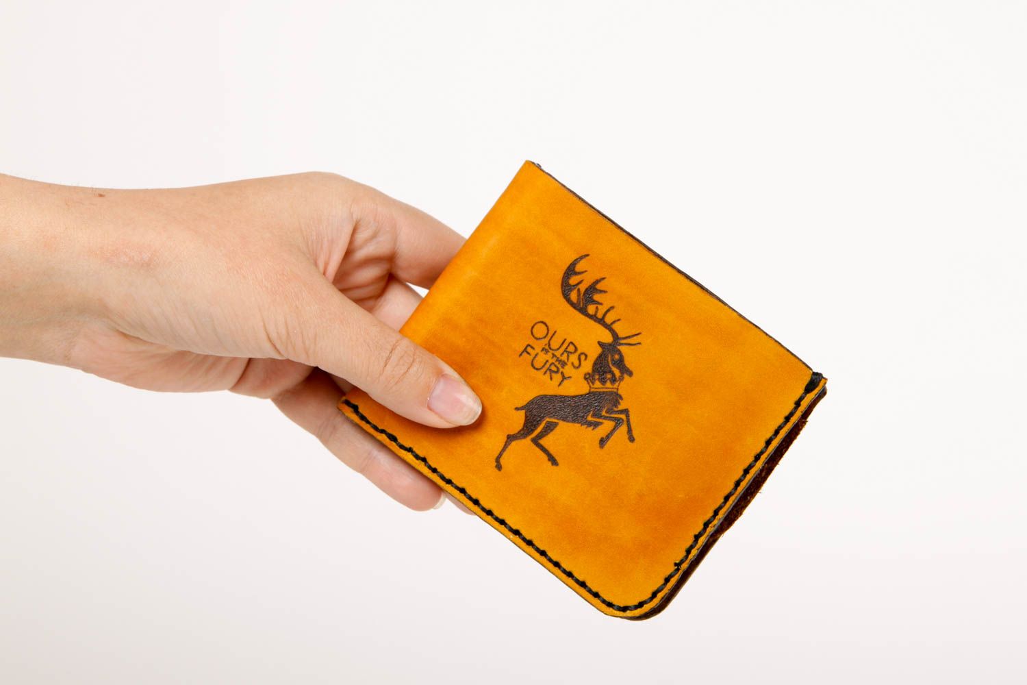 Damen Geldbörse handmade Leder Geldbörse stilvoll Accessoire für Frauen gelb foto 2