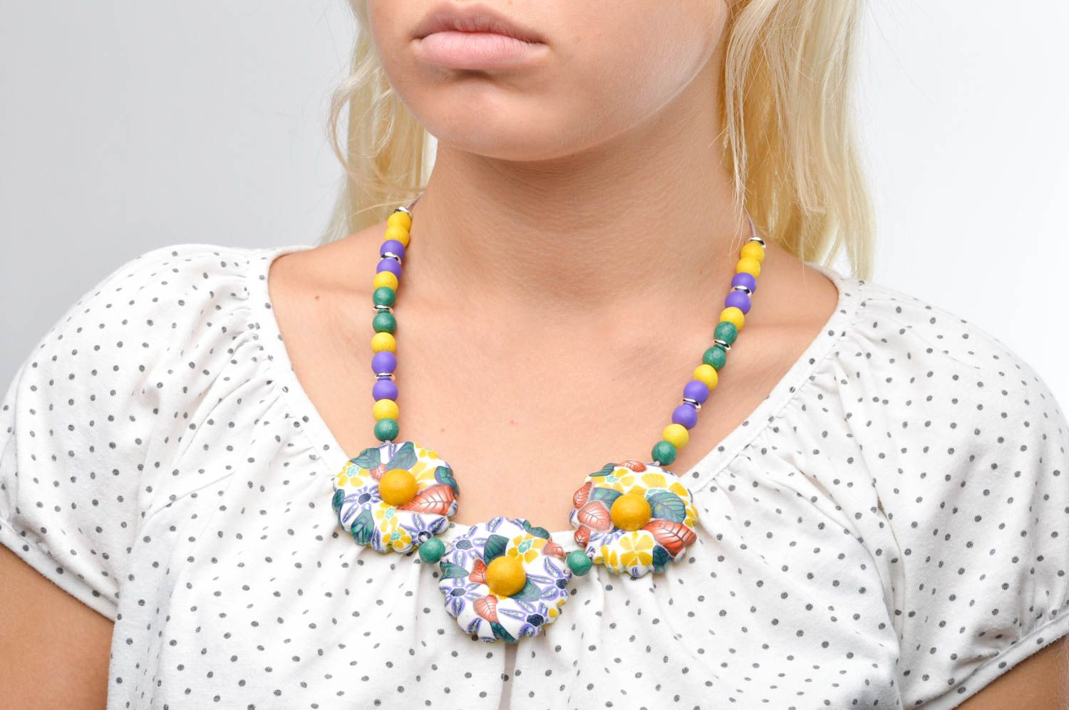 Stylish handmade necklace designs polymer clay ideas plastic necklace gift ideas photo 3