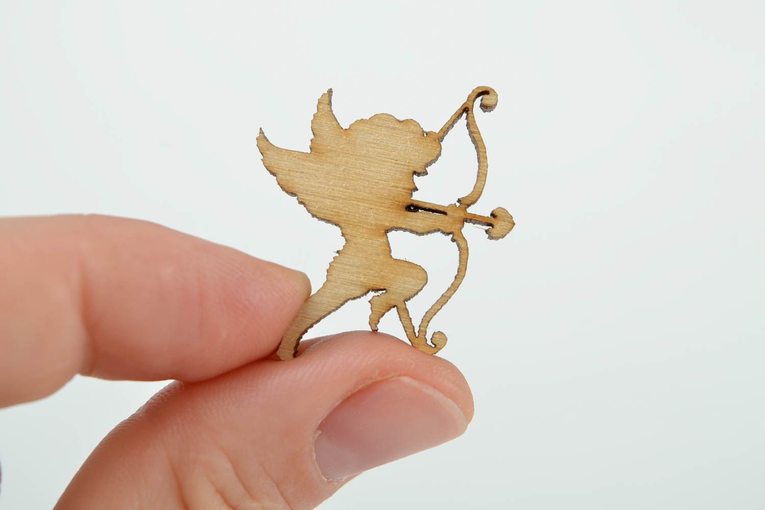 Handmade Deko Element Figur zum Bemalen Holz Rohling Miniatur Figur Amor klein foto 2
