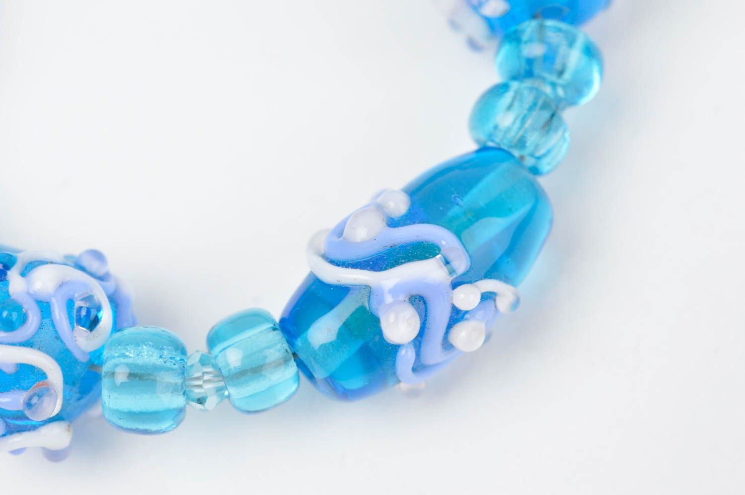 Pulsera artesanal de cristal azul accesorio para mujer regalo original foto 5