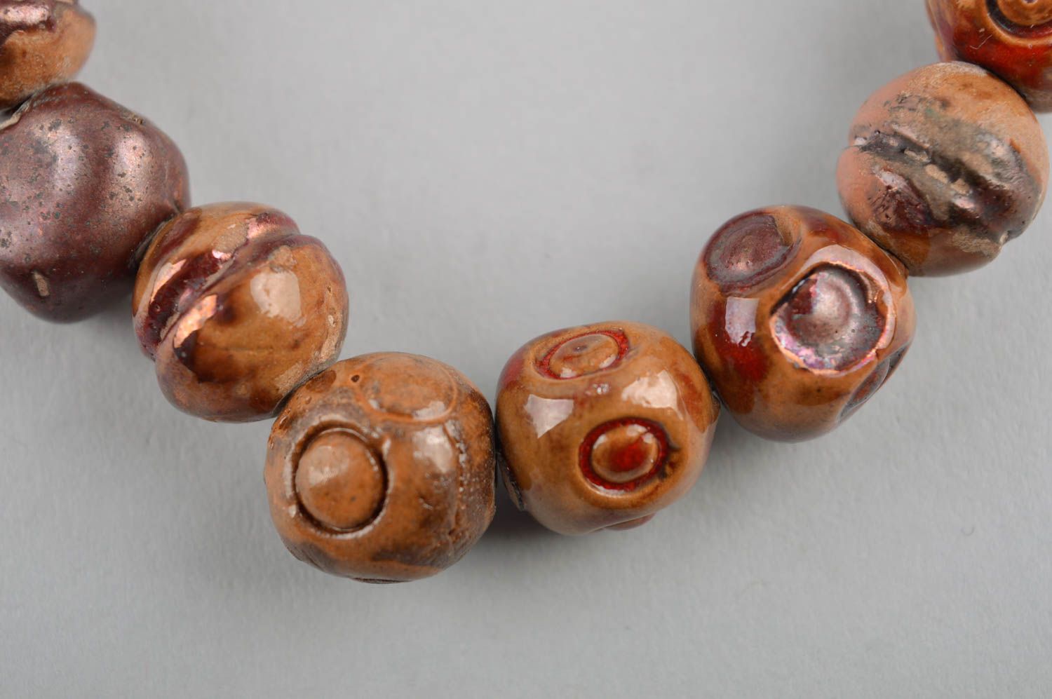 Handmade ceramic bracelet pottery works bead bracelet trendy jewelry ideas photo 3