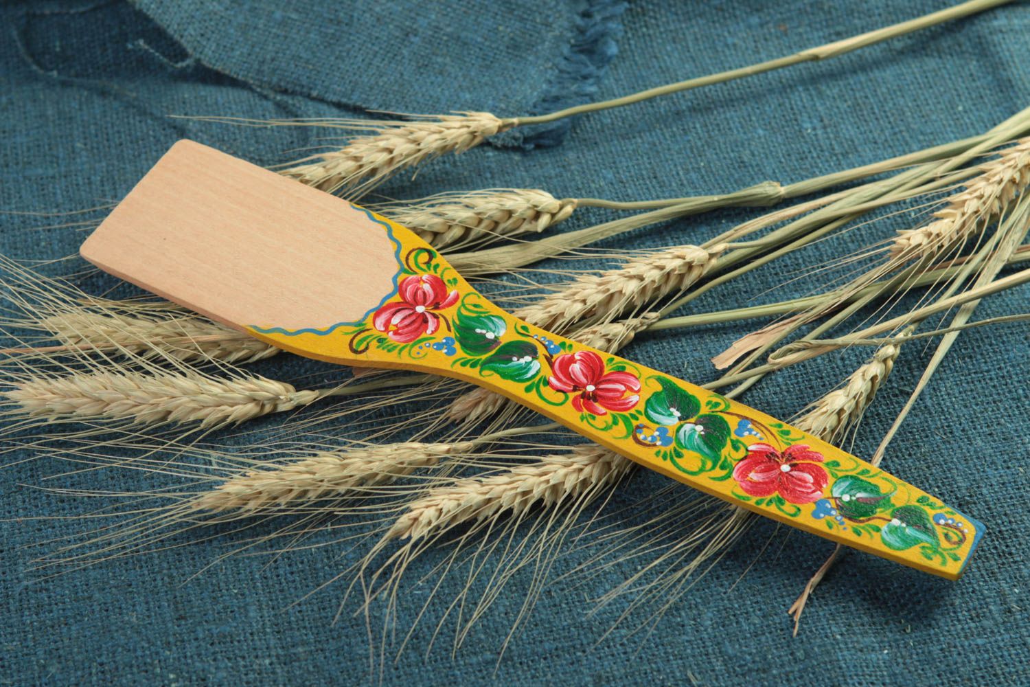Beautiful homemade painted wooden spatula decorative kitchen utensils gift ideas photo 1