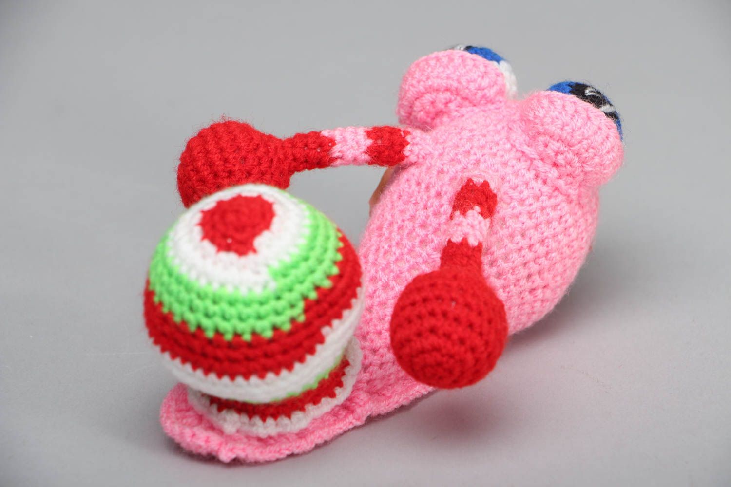 Bright handmade soft toy snail photo 3