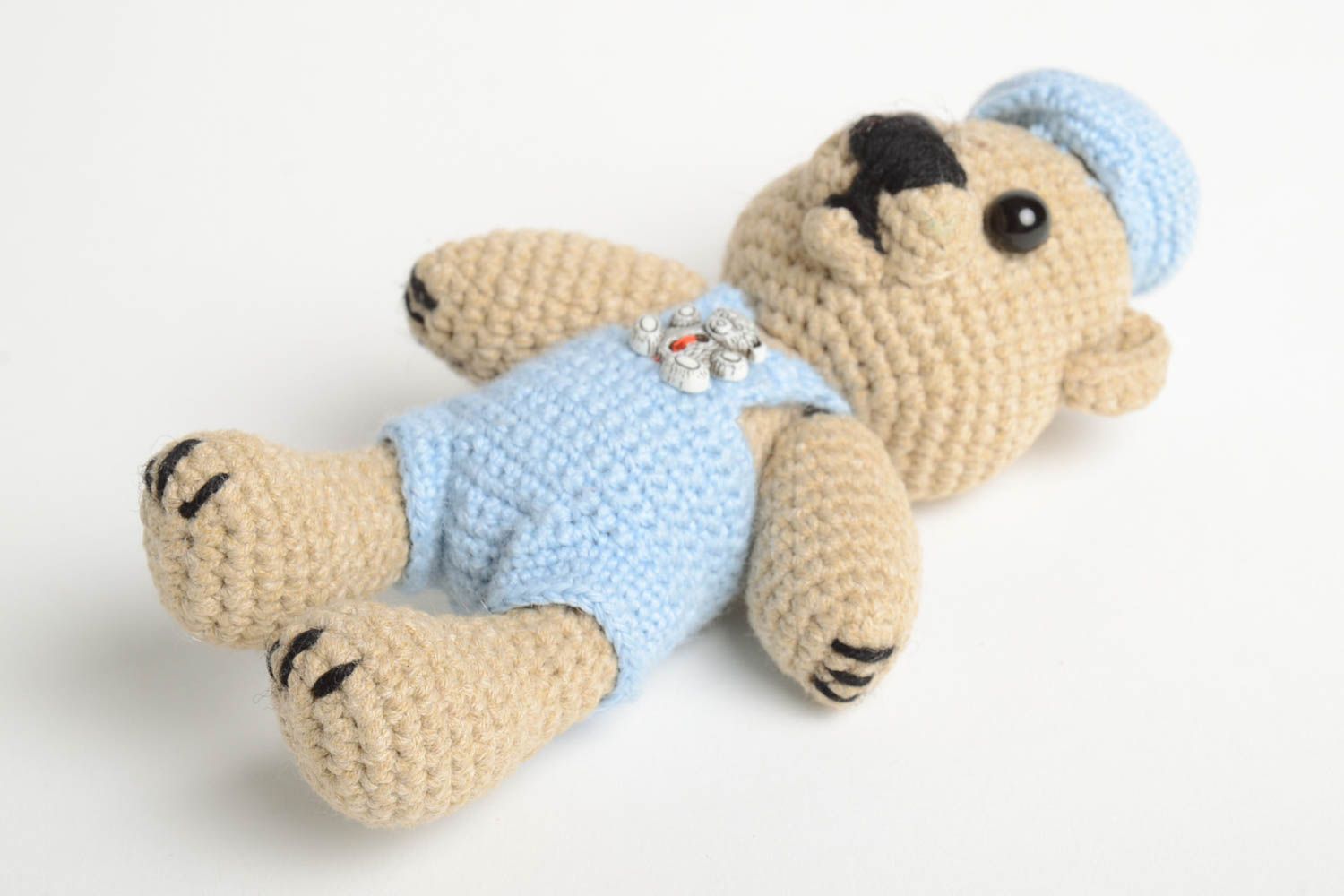 Handmade toy designer toy unusual gift nursery decor bear toy crocheted toy photo 3