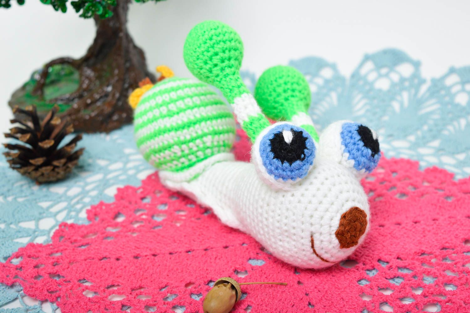 Handmade snail soft toy design toy beautiful baby toy handmade toy for kids   photo 1
