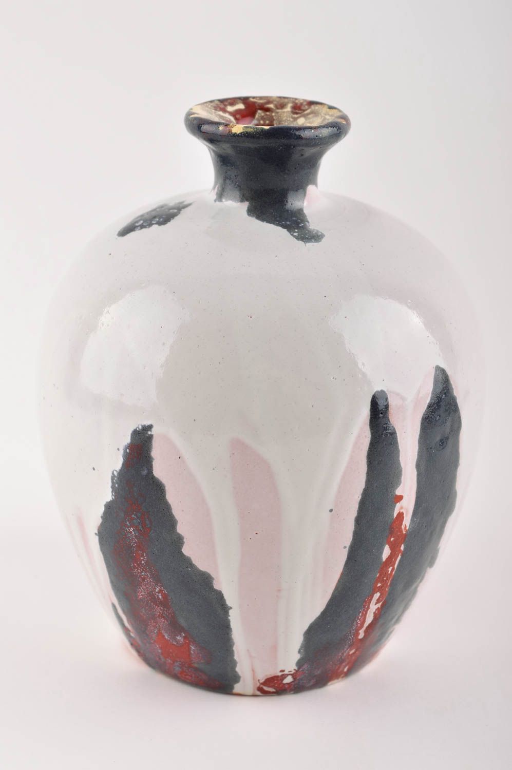 Handgemachte Keramik große Vase Haus Deko Idee originelles Geschenk 1 L schön foto 2