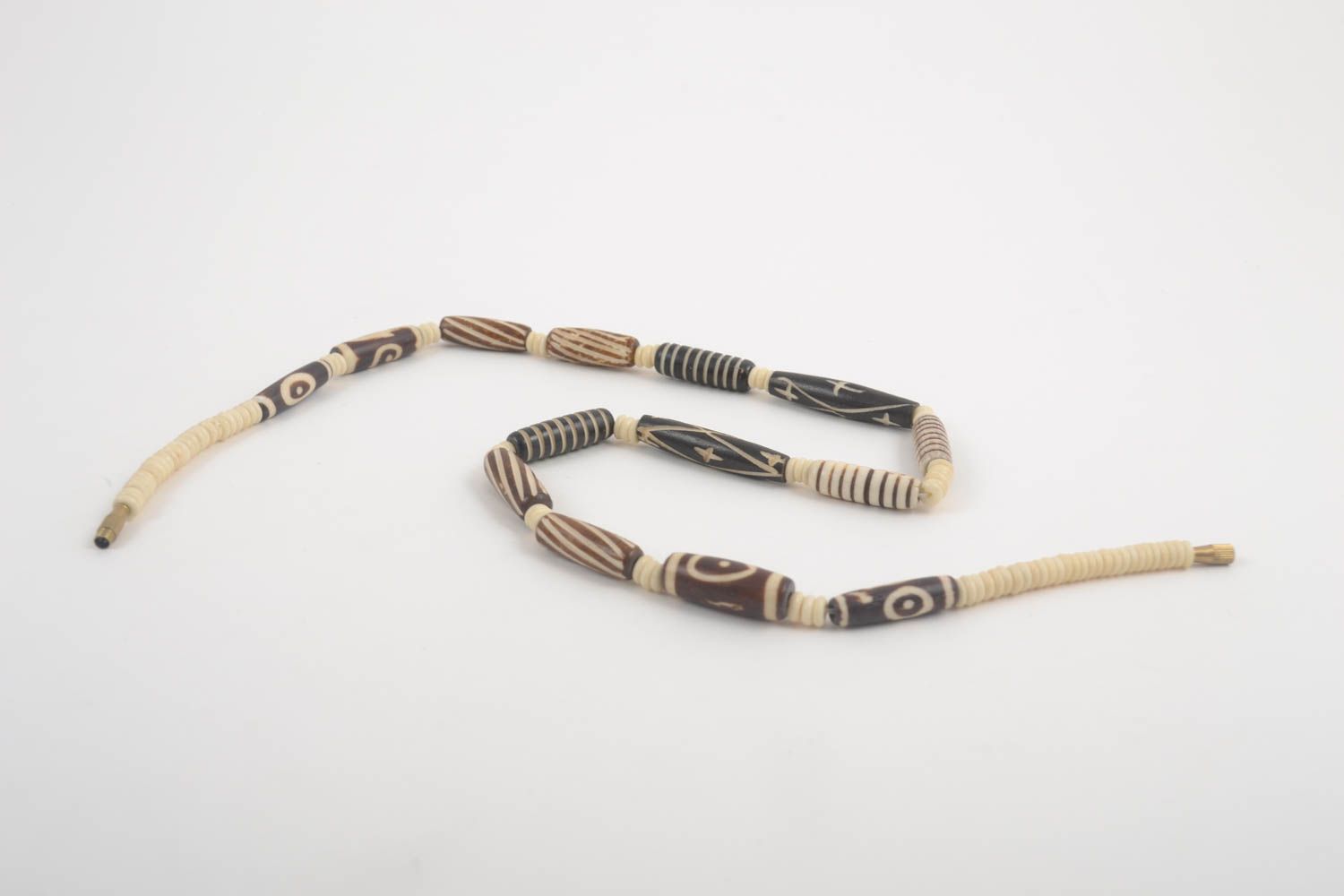 Handmade beaded necklace bone necklace bone jewelry unusual accessories photo 4
