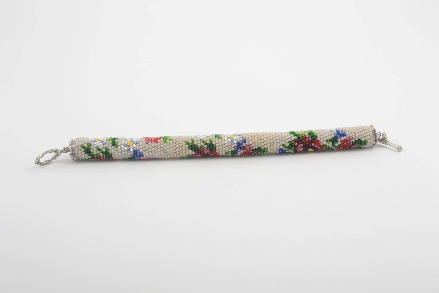 Handmade beaded wrist bracelet elegant beaded cord stylish accessory gift photo 3