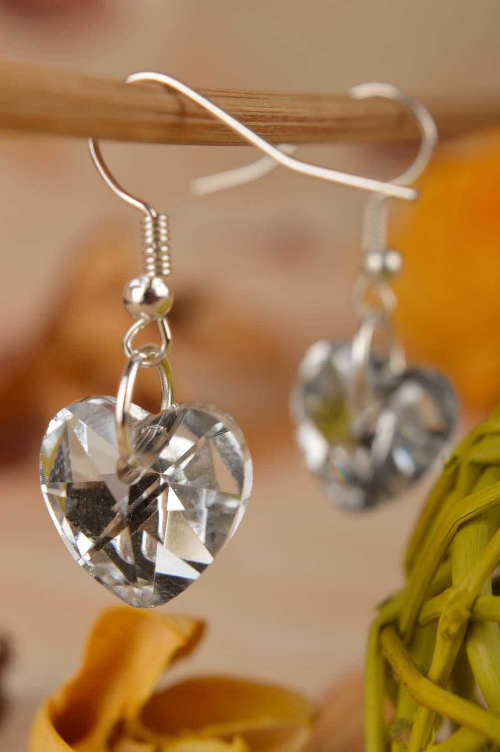 Handmade crystal earrings designer earrings with charms stylish long earrings photo 2