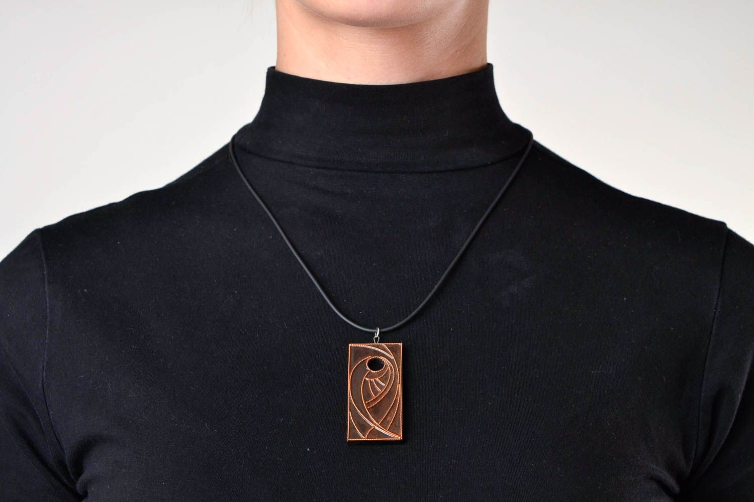 Halskette für Frauen Holzanhänger Schmuck Anhänger aus Holz Schmuck handgemacht foto 1