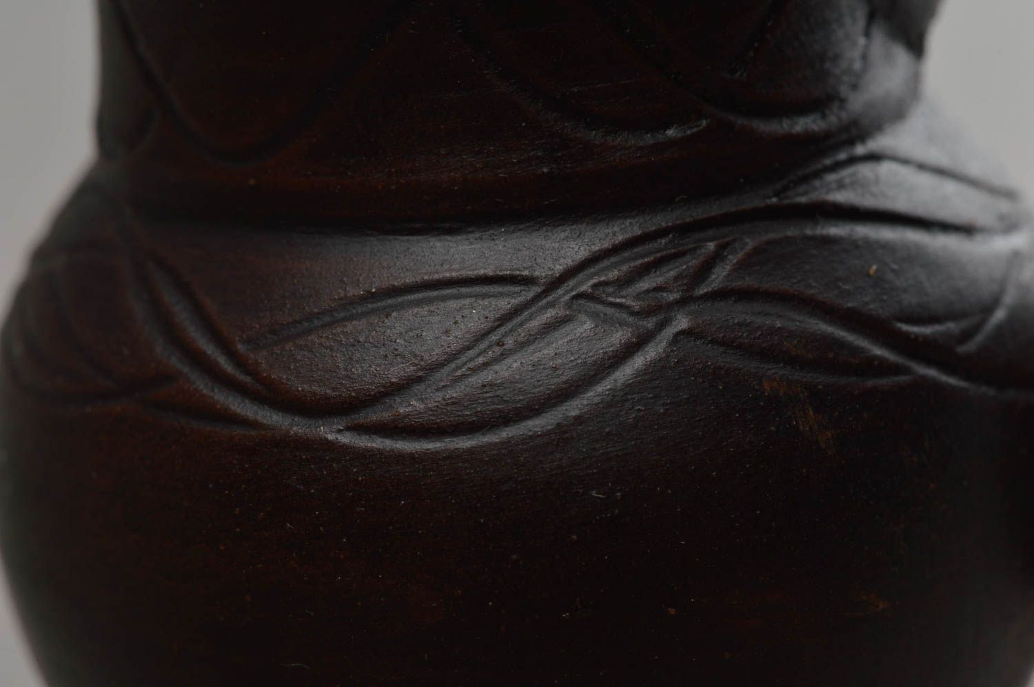 Vase décoratif fait main petit noir en céramique forme de cruche pour intérieur photo 5