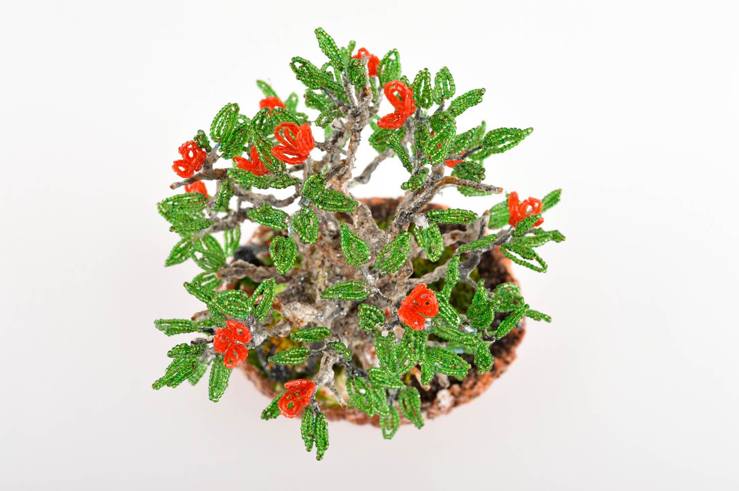 Árbol artesanal de abalorios adorno de mesa planta decorativa artificial foto 1