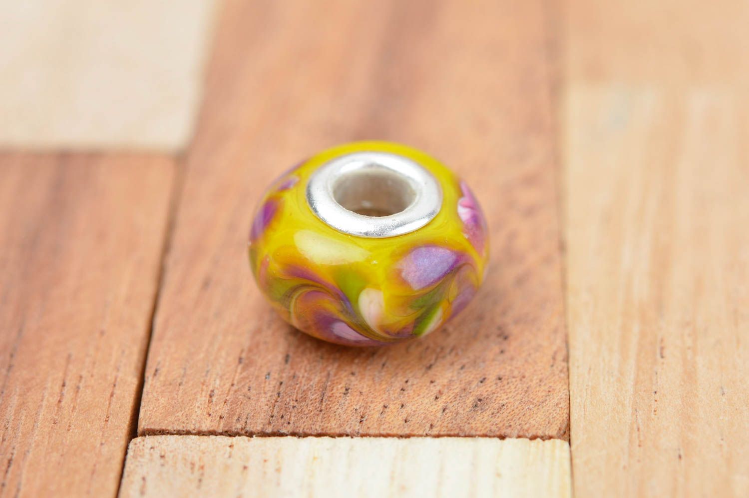 Accessories for jewelry glass beads handmade lampwork beads with metal elements photo 2
