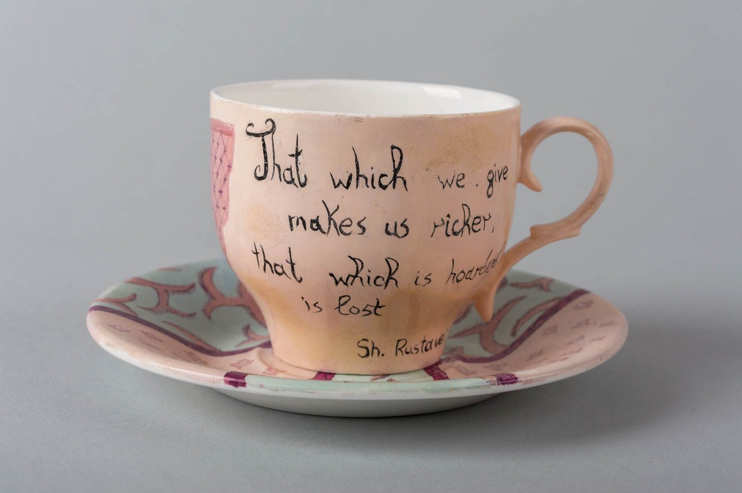 Handmade Keramik Tasse Tasse und Untertasse Tee Geschirr Keramik Geschirr schön foto 5