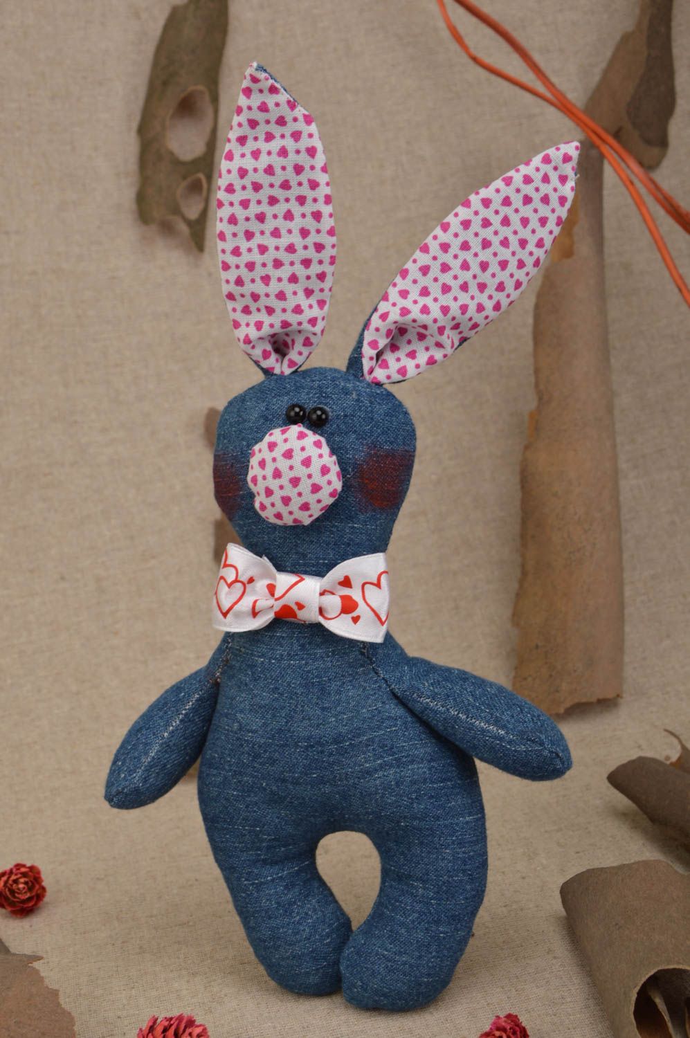 Handmade Kuscheltier Hase Stoff Tier Geschenk Idee Spielzeug für Kleinkinder foto 5