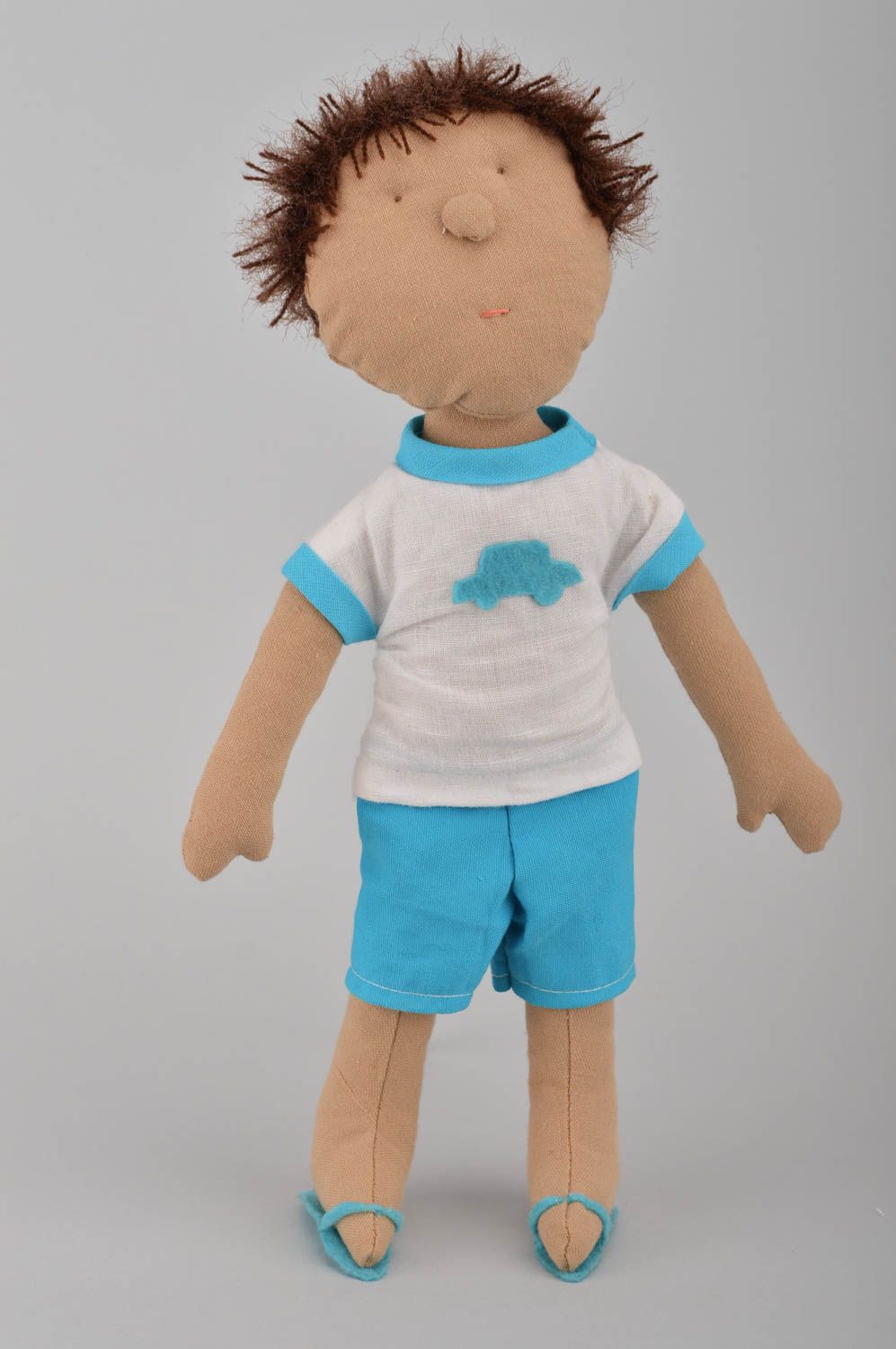 Unusual designer stylish cute handmade soft toy boy doll for home decor photo 2